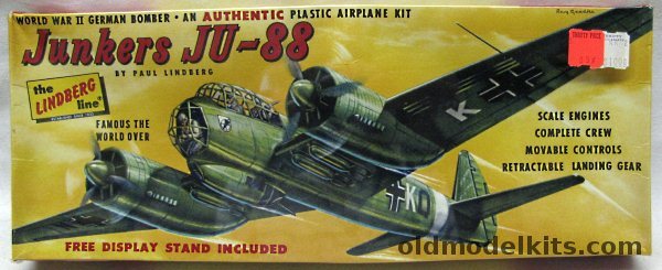 Lindberg 1/64 Junkers JU-88, 545-100 plastic model kit